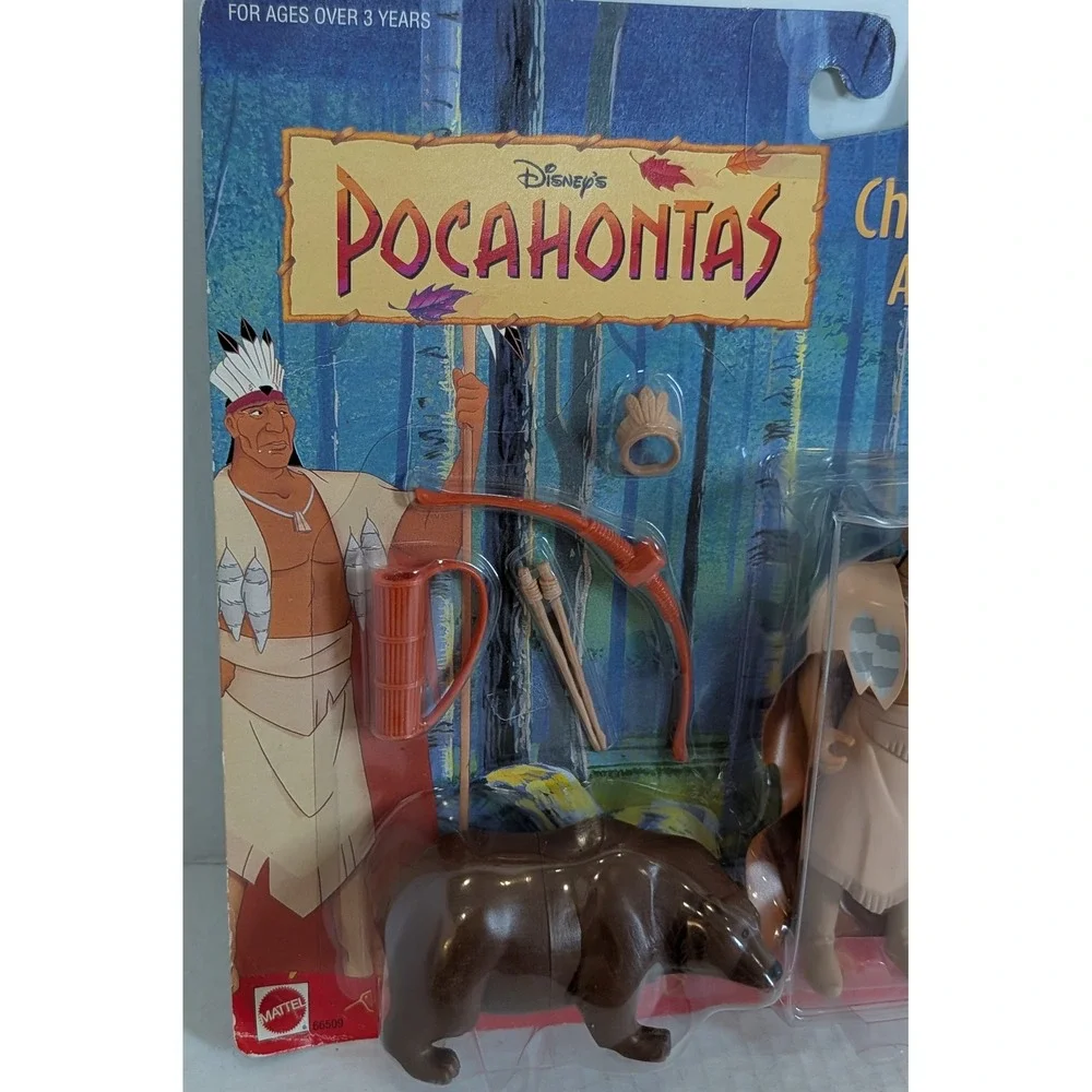Disney Pocahontas Chief Powhatan Action Figure Mattel 1995 NEW Sealed Bear